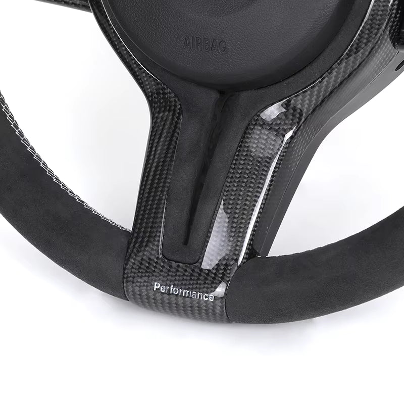 Carbon Trim Full Alcantara M Performance Steering Wheel for BMW F Series 